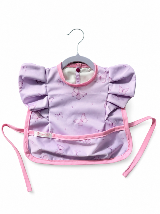 Butterfly Sleeveless Bib - Pink Trim