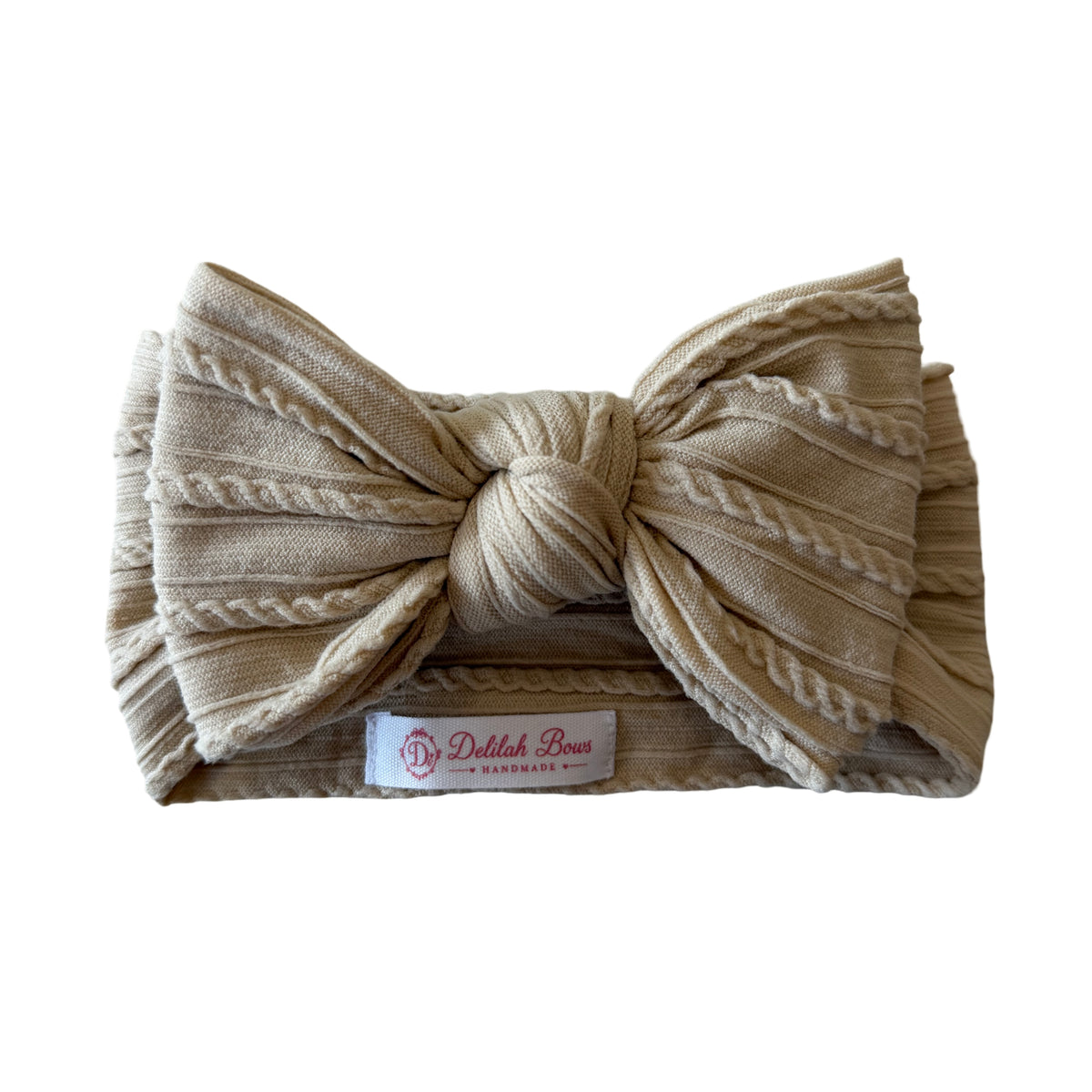 Soft Beige Statement Bow Headband