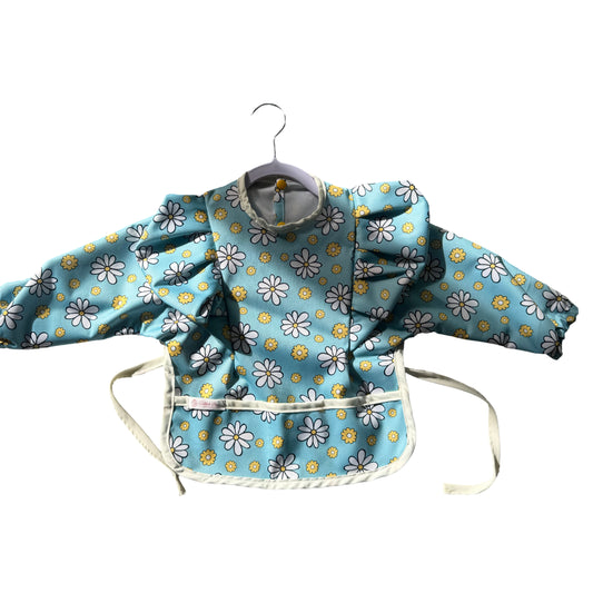 Blue Daisy Long Sleeve Bib