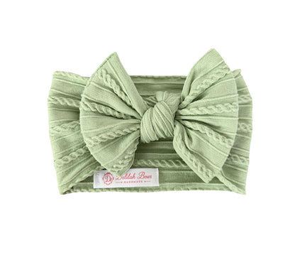 Sage Sweetheart Bow Headband