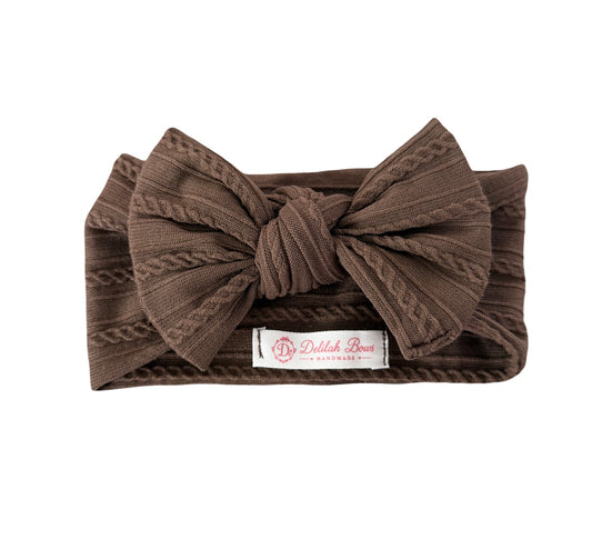 Mocha Sweetheart Bow Headband