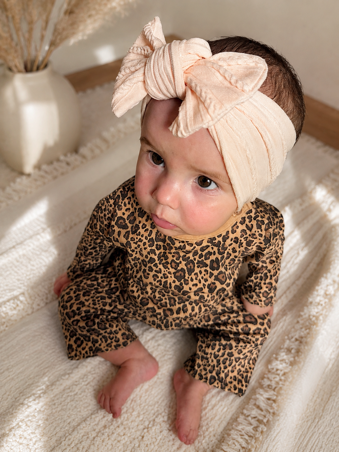 Peach Cloud Sweetheart Bow Headband