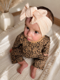 Peach Cloud Sweetheart Bow Headband