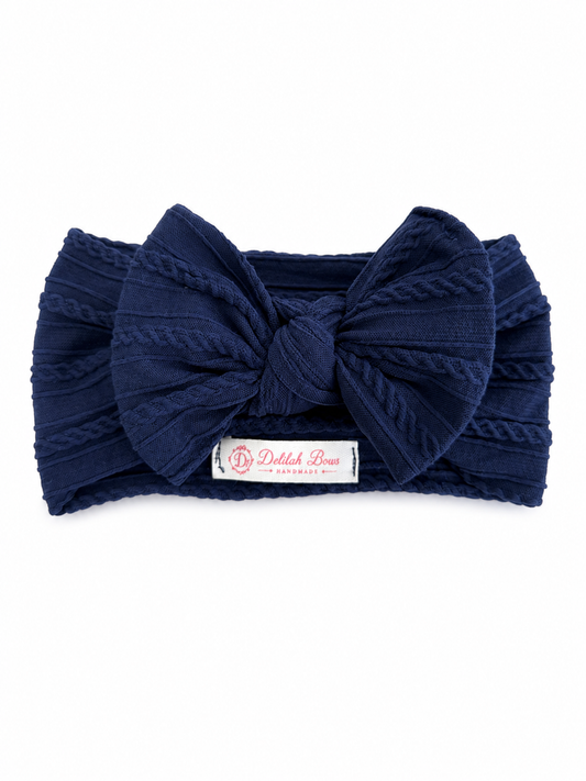 Midnight Navy Sweetheart Bow Headband