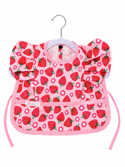 Strawberry Garden Sleeveless Bib - Dark Pink Trim
