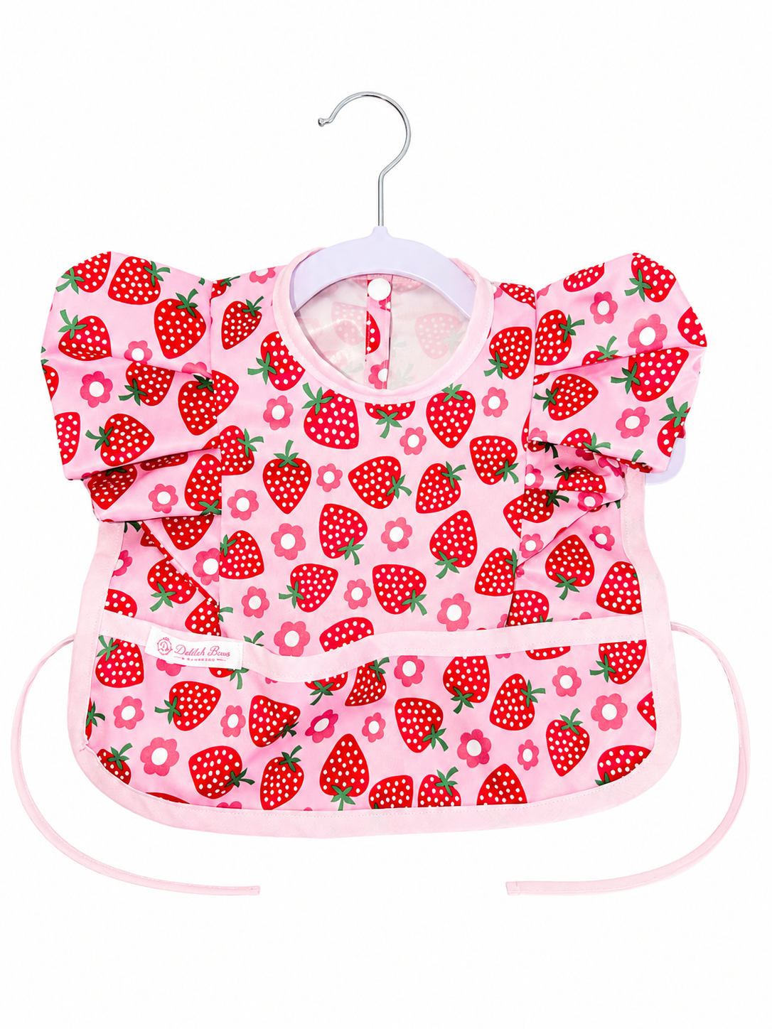 Strawberry Garden Sleeveless Bib - Pink Trim