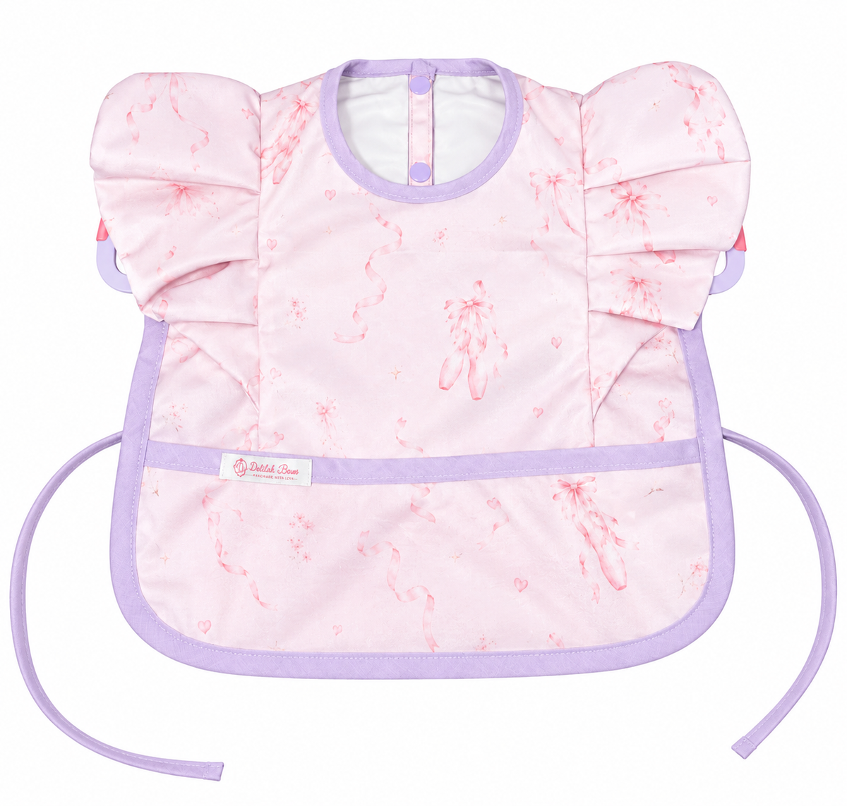 Pink Ballet Sleeveless Bib - Purple Trim