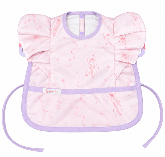 Pink Ballet Sleeveless Bib - Purple Trim